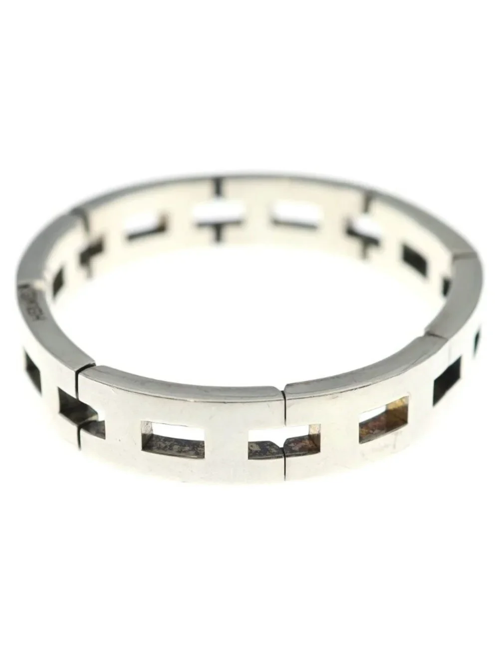 Hermes Vintage Motif Bracelet Silver